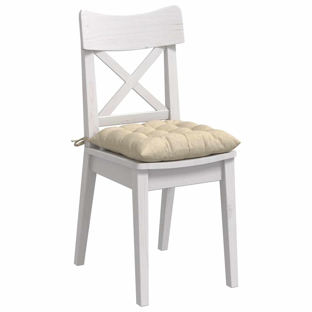 Cojines para asiento 4 pcs Crema 40 x 40 x 6 cm tela