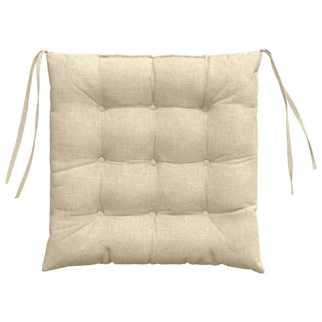 Cojines para asiento 4 pcs Crema 40 x 40 x 6 cm tela