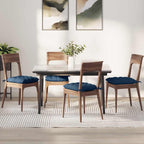 Cojines para asiento 4 pcs Azul 40 x 40 x 6 cm tela
