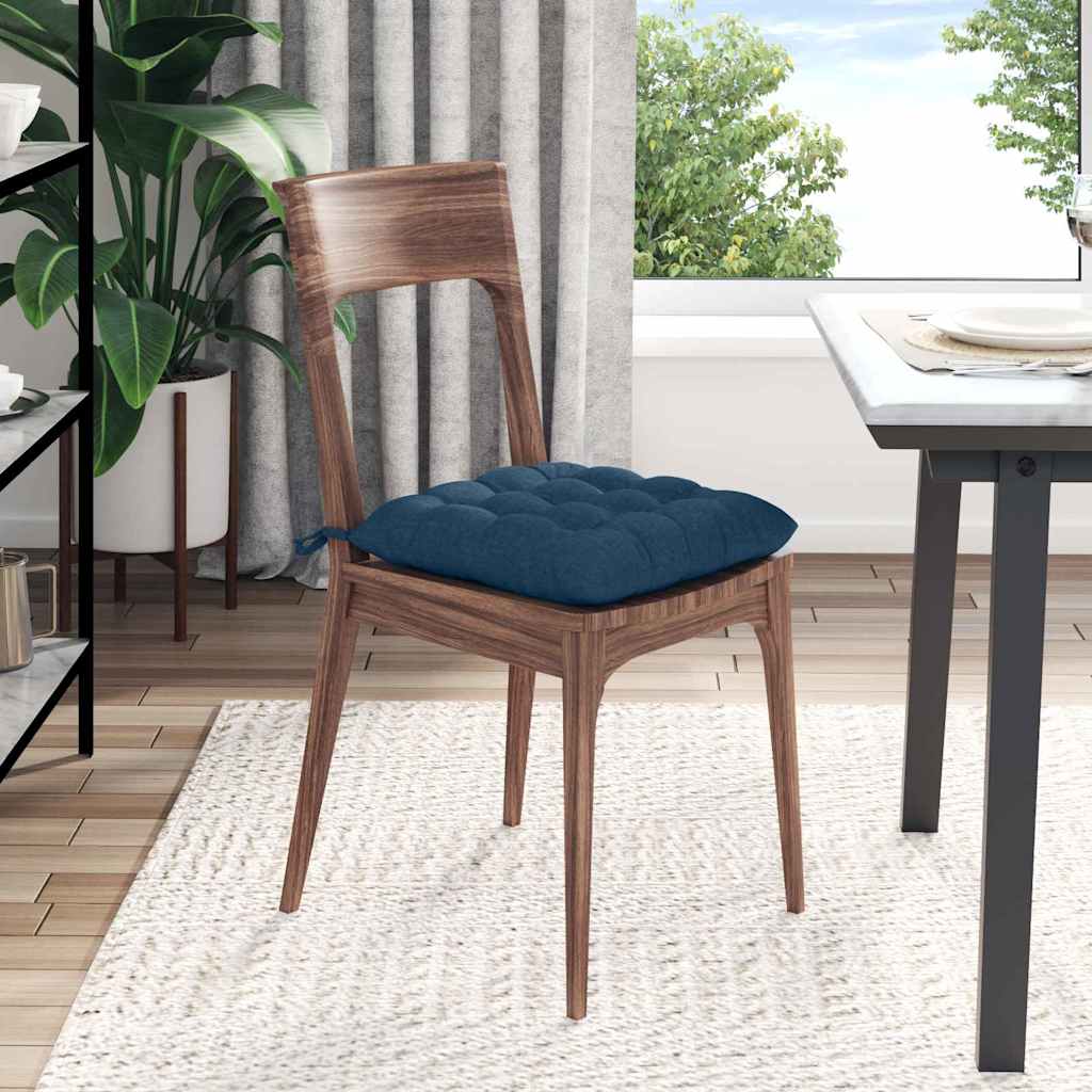 Cojines para asiento 4 pcs Azul 40 x 40 x 6 cm tela