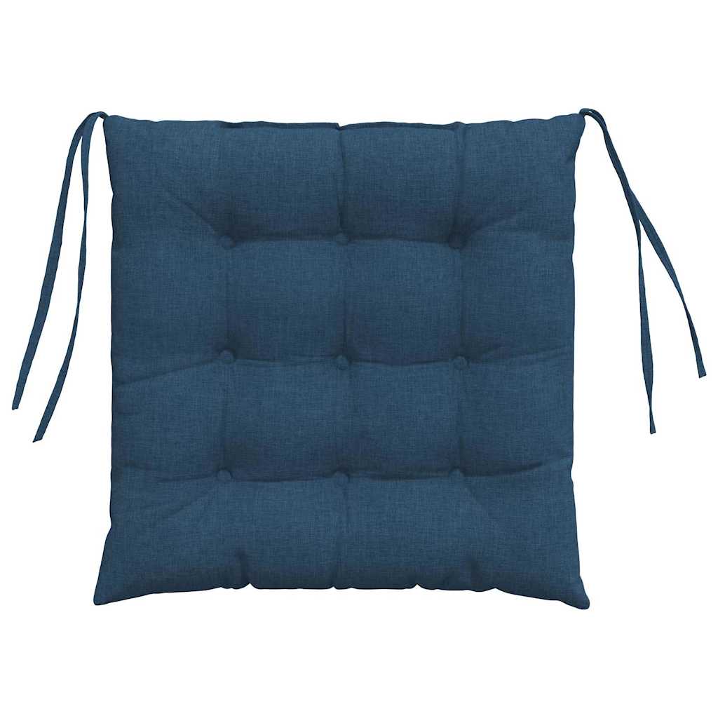 Cojines para asiento 4 pcs Azul 40 x 40 x 6 cm tela