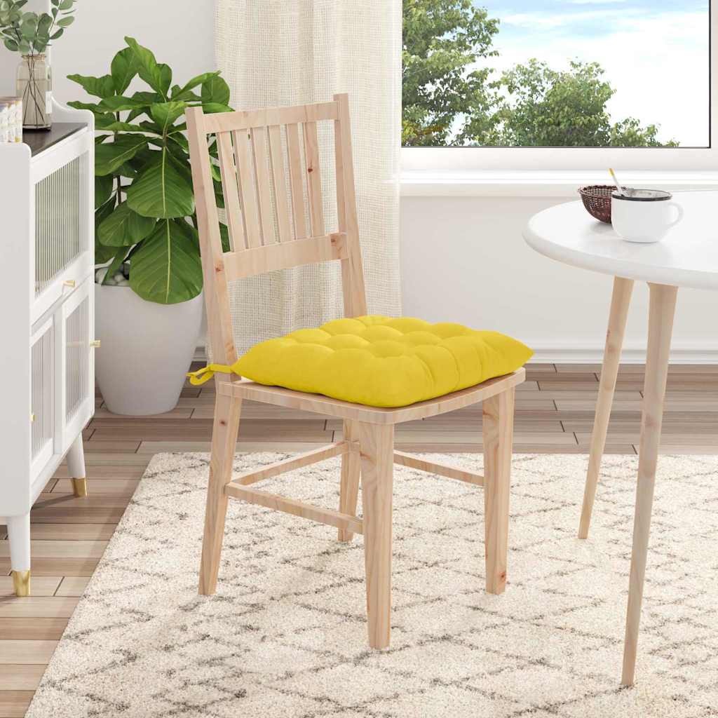 Cojines para asiento 4 pcs Amarillo Claro 40 x 40 x 6 cm tela
