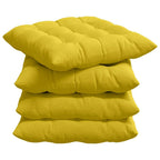 Cojines para asiento 4 pcs Amarillo Claro 40 x 40 x 6 cm tela