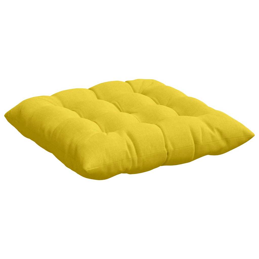 Cojines para asiento 4 pcs Amarillo Claro 40 x 40 x 6 cm tela