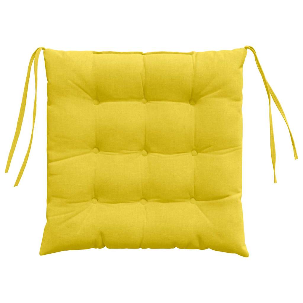 Cojines para asiento 4 pcs Amarillo Claro 40 x 40 x 6 cm tela