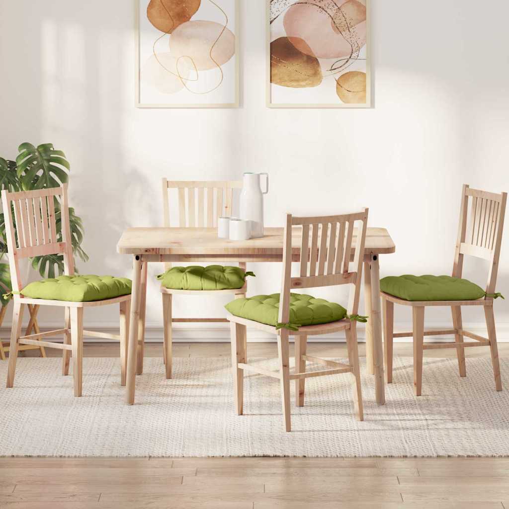 Cojines para asiento 4 pcs Verde claro 40 x 40 x 6 cm tela