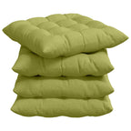Cojines para asiento 4 pcs Verde claro 40 x 40 x 6 cm tela