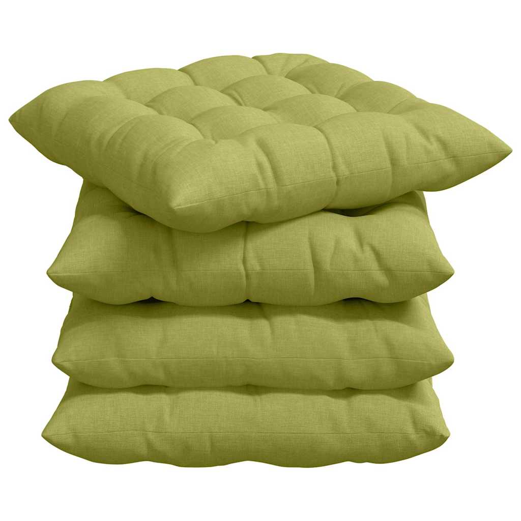 Cojines para asiento 4 pcs Verde claro 40 x 40 x 6 cm tela