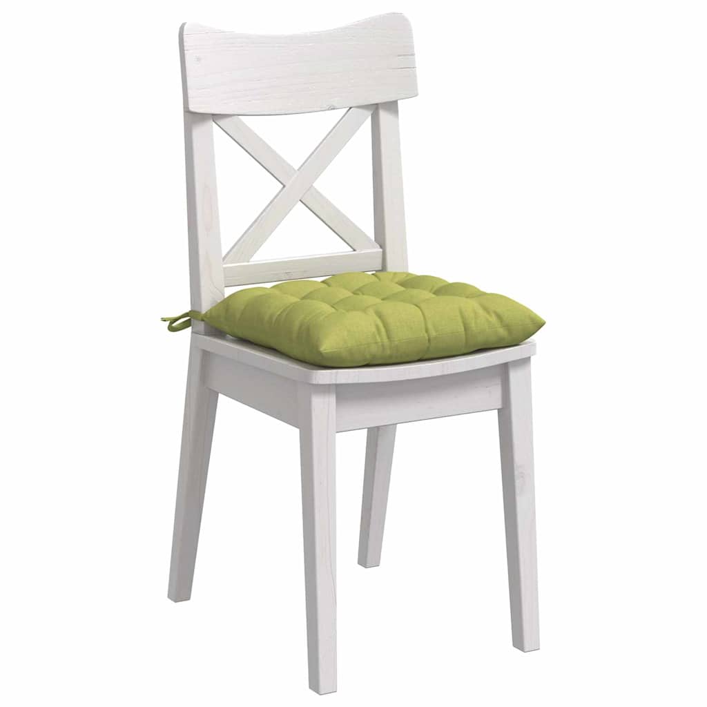 Cojines para asiento 4 pcs Verde claro 40 x 40 x 6 cm tela