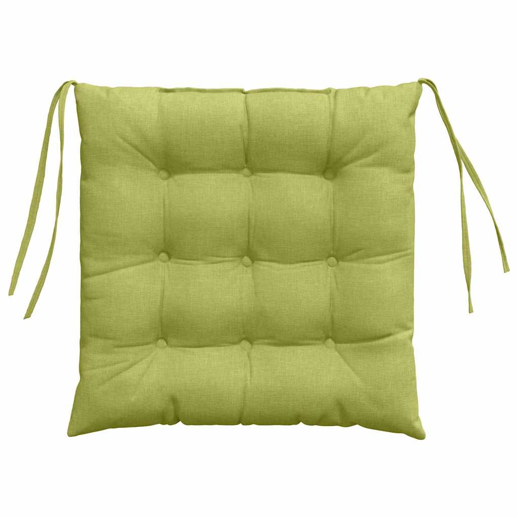 Cojines para asiento 4 pcs Verde claro 40 x 40 x 6 cm tela