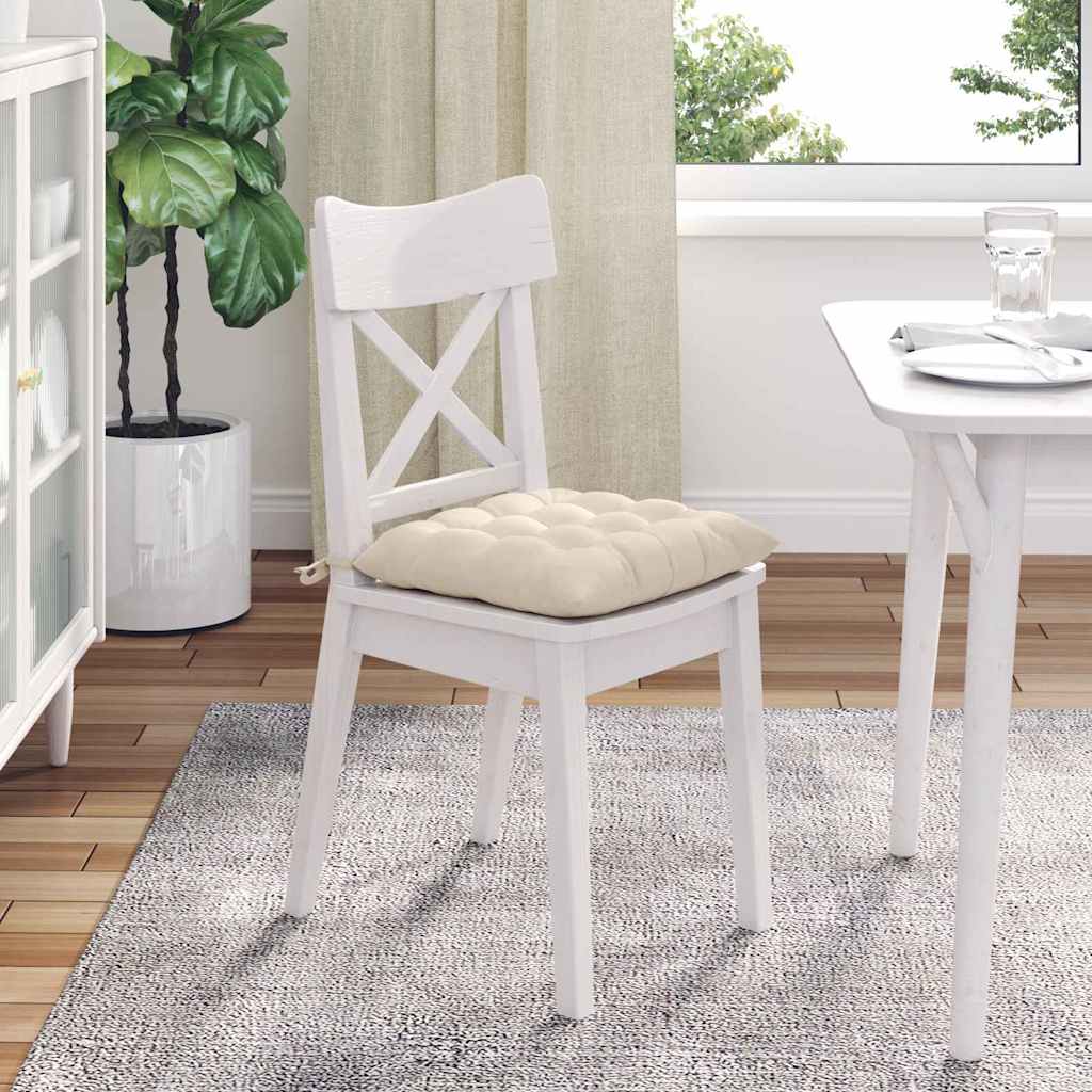 Cojines para asiento 4 pcs Beige 40 x 40 x 6 cm Microfibra