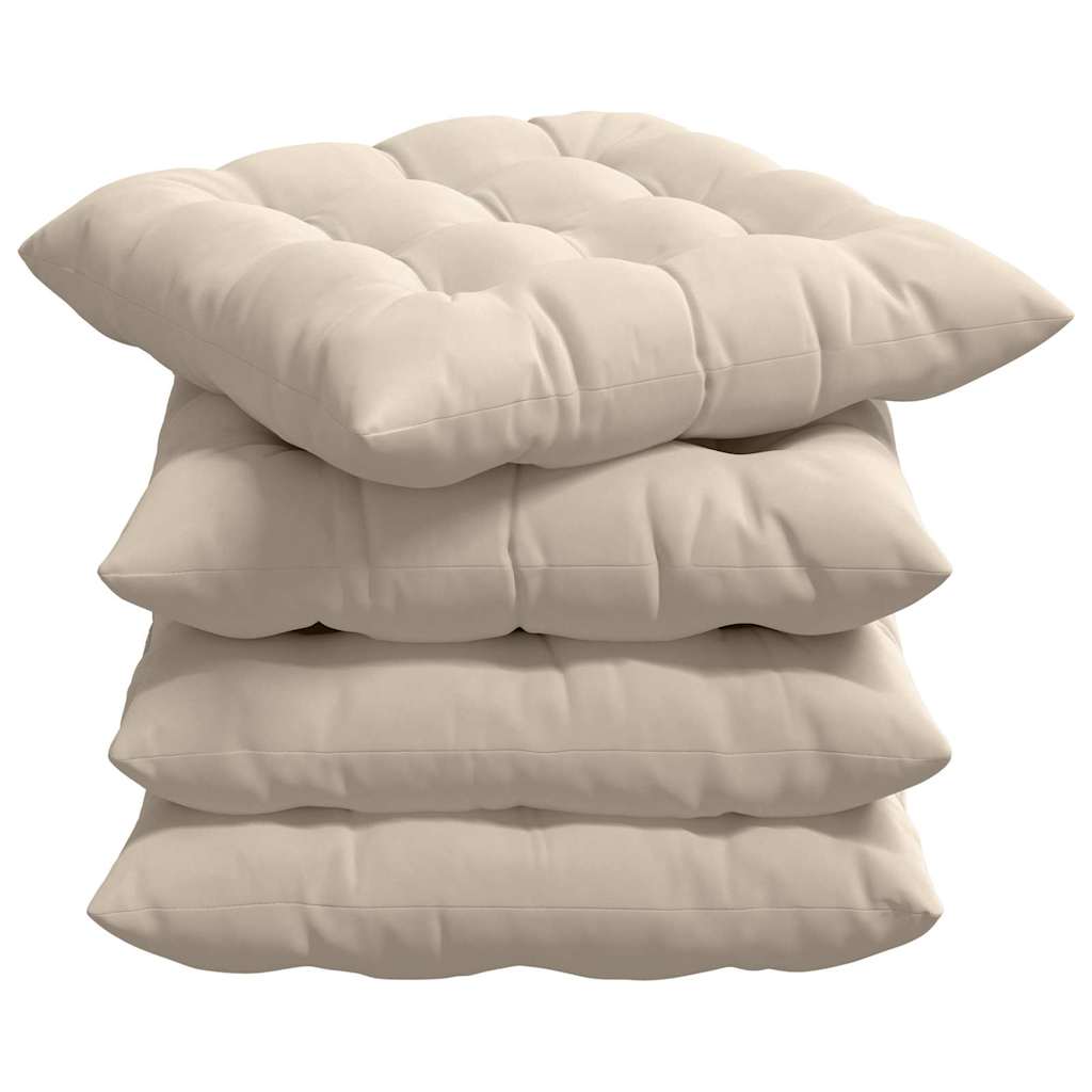 Cojines para asiento 4 pcs Beige 40 x 40 x 6 cm Microfibra