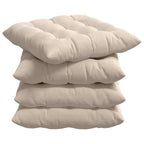 Cojines para asiento 4 pcs Beige 40 x 40 x 6 cm Microfibra