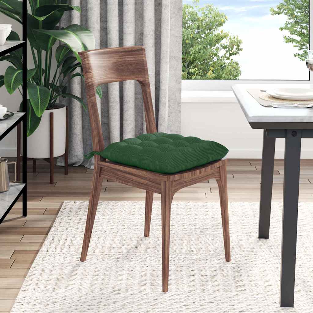 Cojines para asiento 4 pcs Verde oscuro 40 x 40 x 6 cm