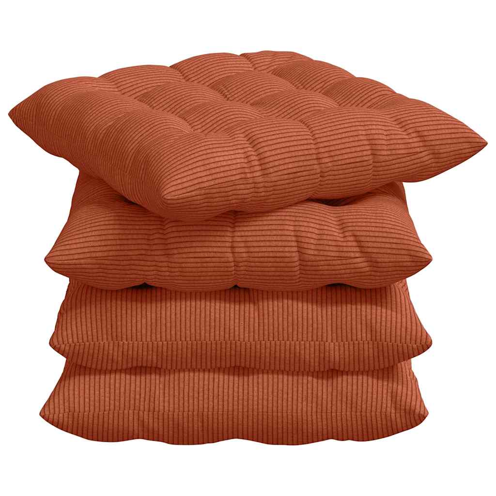 Cojines para asiento 4 pcs Rojo Naranja 40 x 40 x 6 cm