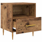 Mesita de Noche con cajón 2 pcs Madera vieja 40 x 35 x 47,5 cm