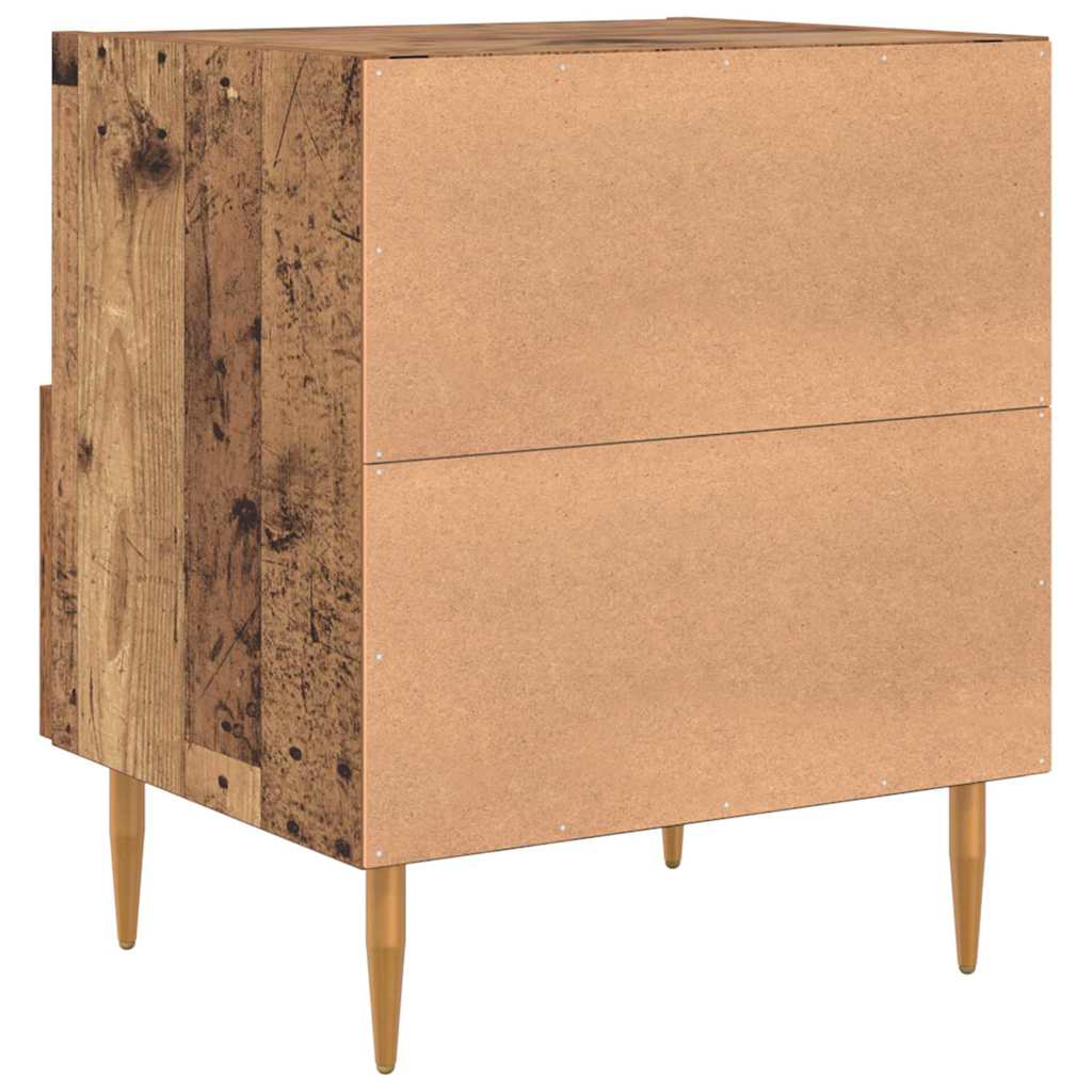 Mesita de Noche con cajón 2 pcs Madera vieja 40 x 35 x 47,5 cm