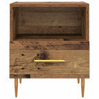 Mesita de Noche con cajón 2 pcs Madera vieja 40 x 35 x 47,5 cm