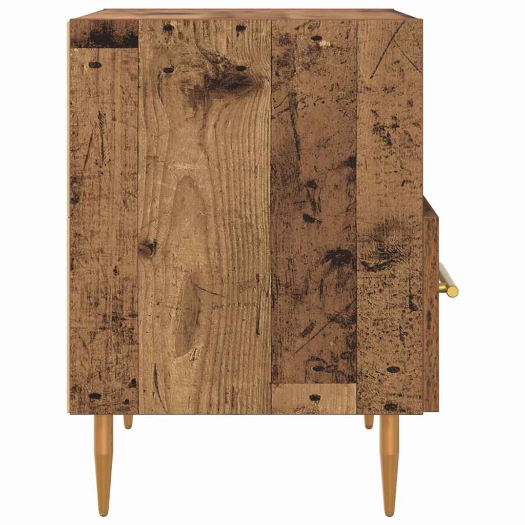 Mesita de Noche con cajón 2 pcs Madera vieja 40 x 35 x 47,5 cm
