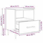 Mesita de Noche con cajón 2 pcs Madera vieja 40 x 35 x 47,5 cm
