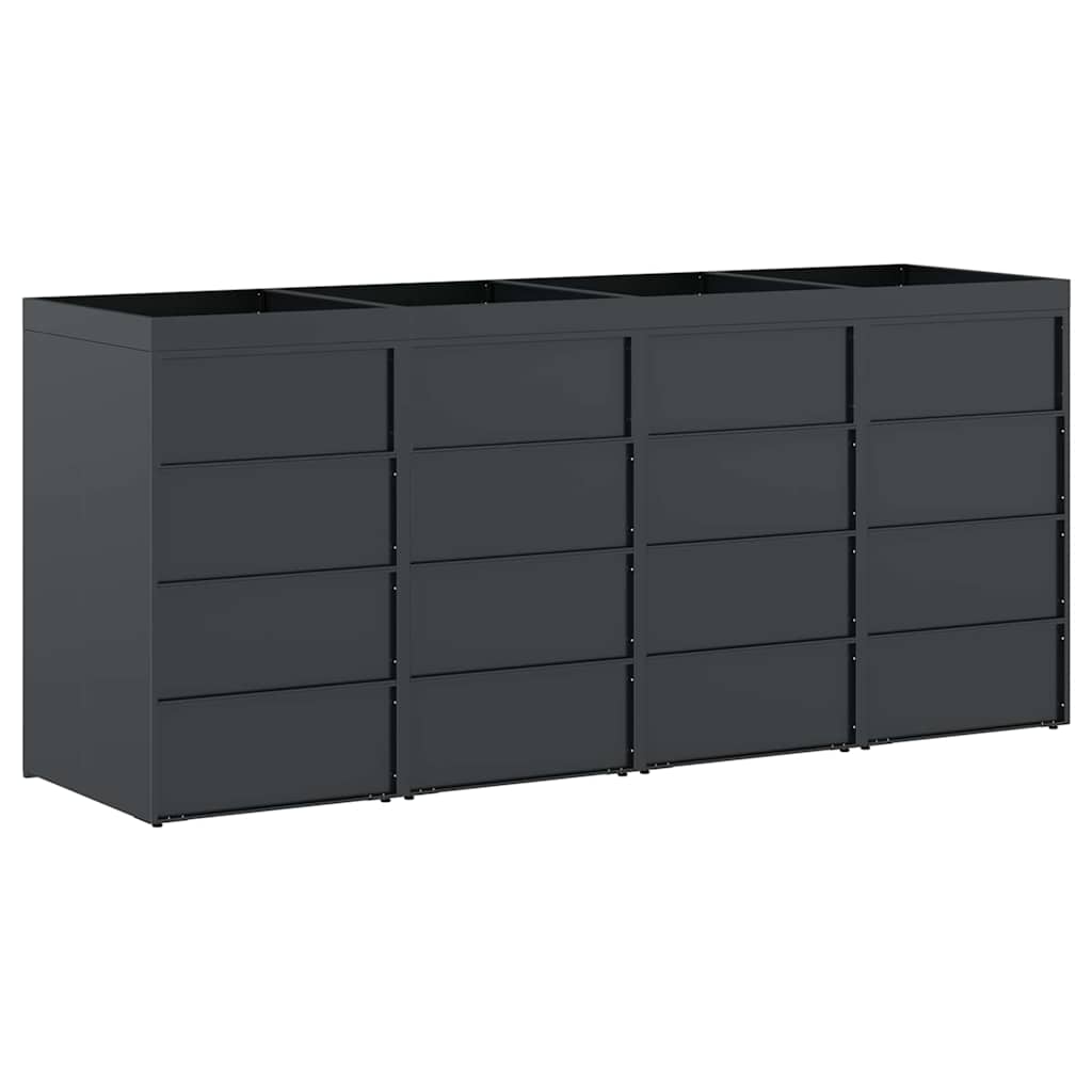 Almacenamiento de cubos Wheelie para 4 cubos Antracita