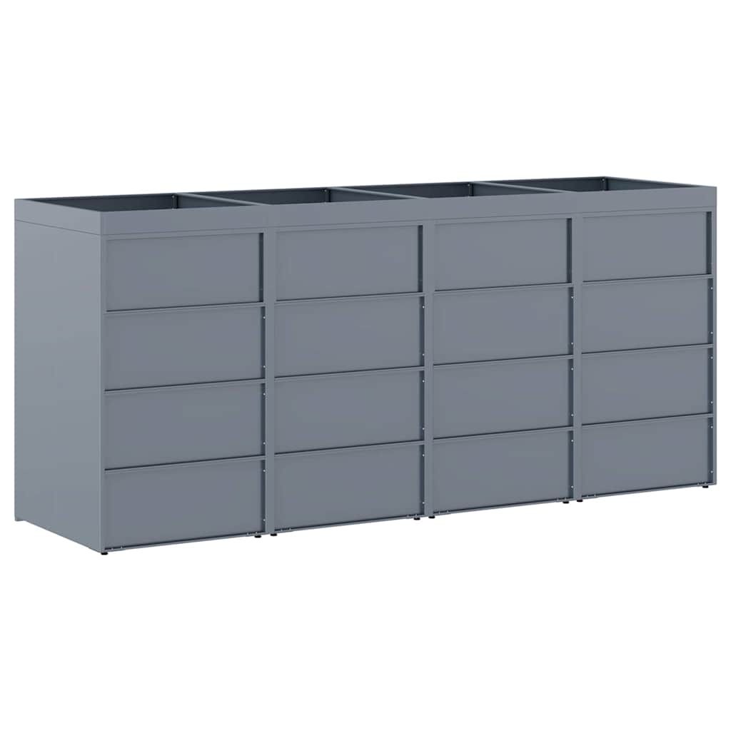 Almacenamiento de cubos Wheelie para 4 cubos Gris Claro