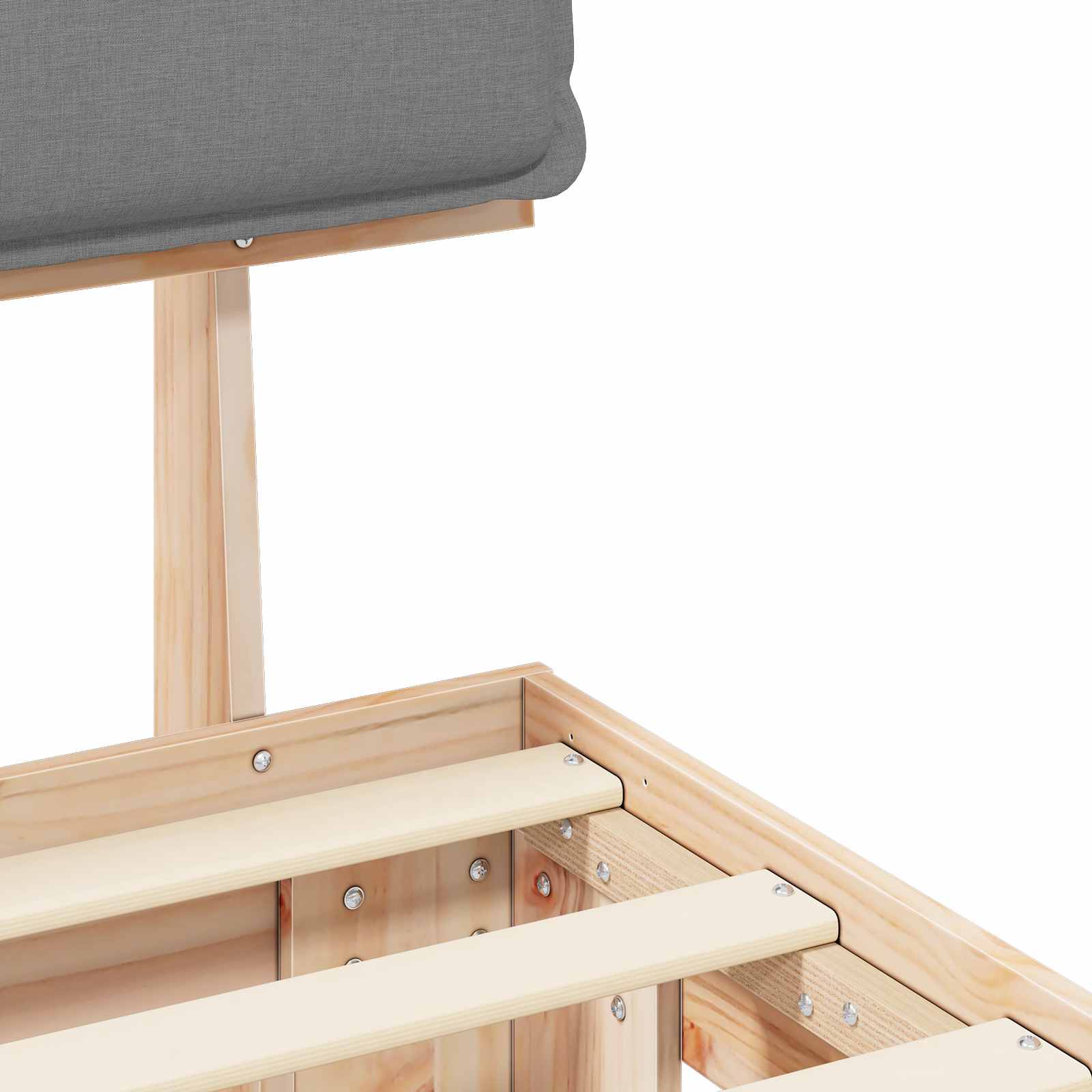 Estructura de Cama con Cabecera Tapizada Gris Claro