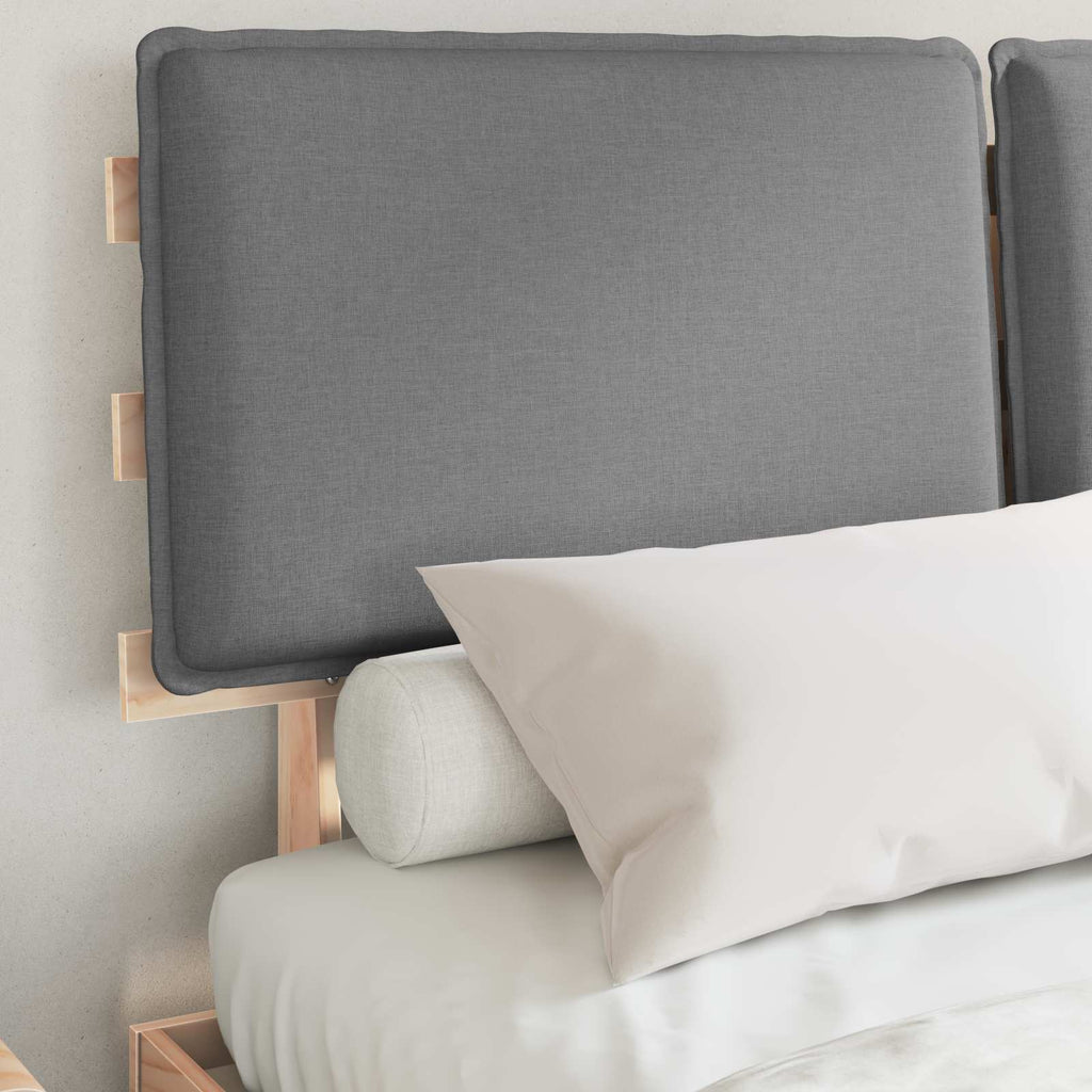 Estructura de Cama con Cabecera Tapizada Gris Claro