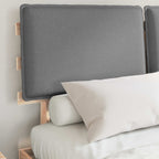 Estructura de Cama con Cabecera Tapizada Gris Claro
