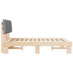 Estructura de Cama con Cabecera Tapizada Gris Claro