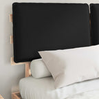 Estructura de Cama con Cabecera Tapizada Negro 150 x 200 cm