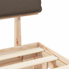 Estructura de Cama con Cabecera Tapizada Taupé 150 x 200 cm