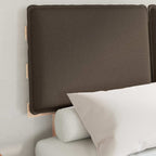 Estructura de Cama con Cabecera Tapizada Taupé 120 x 200 cm