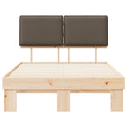 Estructura de Cama con Cabecera Tapizada Taupé 120 x 200 cm