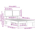 Estructura de Cama con Cabecera Tapizada Taupé 120 x 200 cm