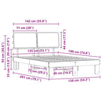 Estructura de Cama con Cabecera Tapizada Negro 135 x 190 cm