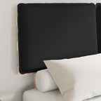 Estructura de Cama con Cabecera Tapizada Negro 120 x 190 cm