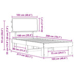Estructura de Cama con Cabecera Tapizada Negro 100 x 200 cm