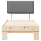 Estructura de Cama con Cabecera Tapizada Gris Claro 90 x 200 cm