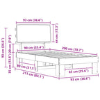 Estructura de Cama con Cabecera Tapizada Gris Claro 90 x 200 cm