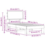 Estructura de Cama con Cabecera Tapizada Negro 80 x 200 cm