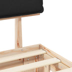 Estructura de Cama con Cabecera Tapizada Negro 90 x 190 cm