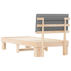 Estructura de Cama con Cabecera Tapizada Gris Claro 75 x 190 cm