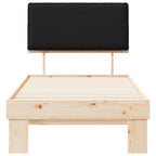 Estructura de Cama con Cabecera Tapizada Negro 75 x 190 cm