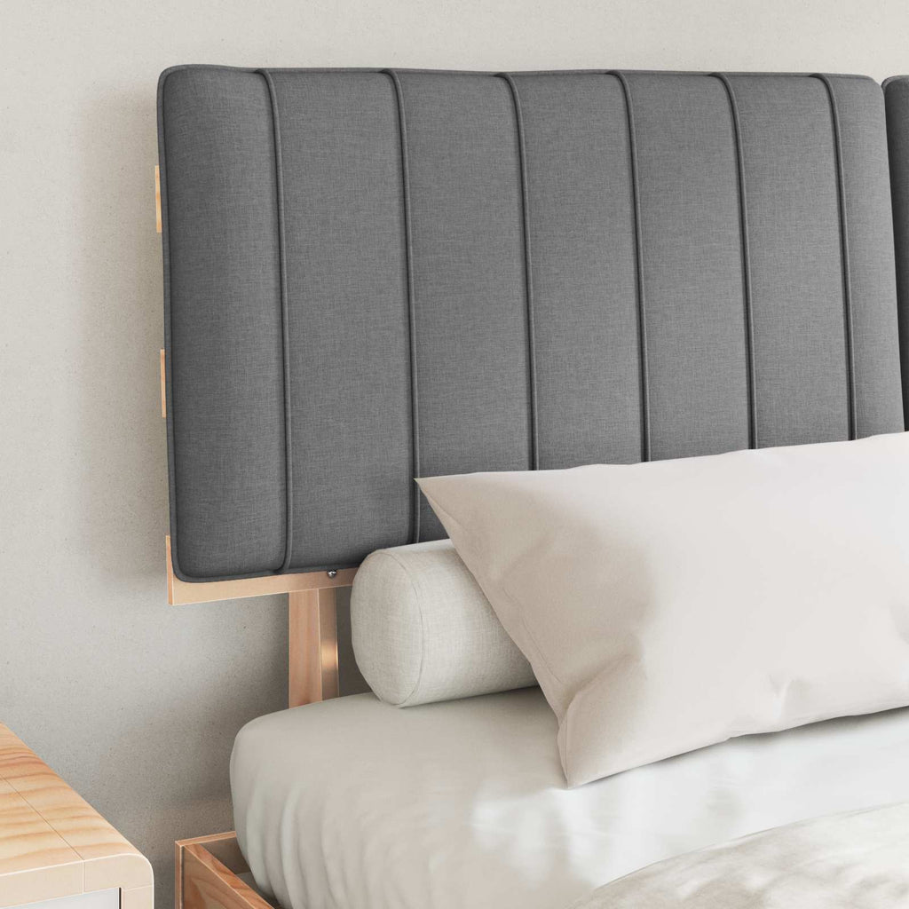 Estructura de Cama con Cabecera Tapizada Gris Claro