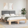Estructura de Cama con Cabecera Tapizada Gris Claro