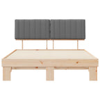 Estructura de Cama con Cabecera Tapizada Gris Claro