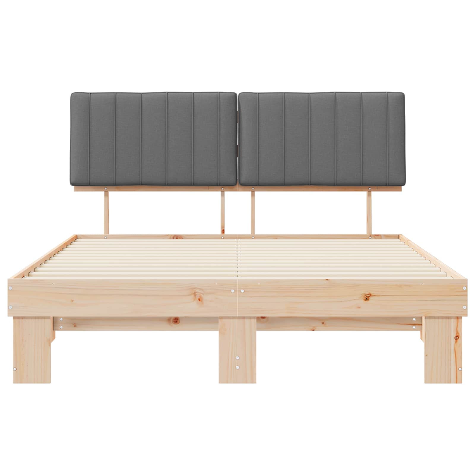 Estructura de Cama con Cabecera Tapizada Gris Claro