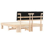 Estructura de Cama con Cabecera Tapizada Negro 160 x 200 cm