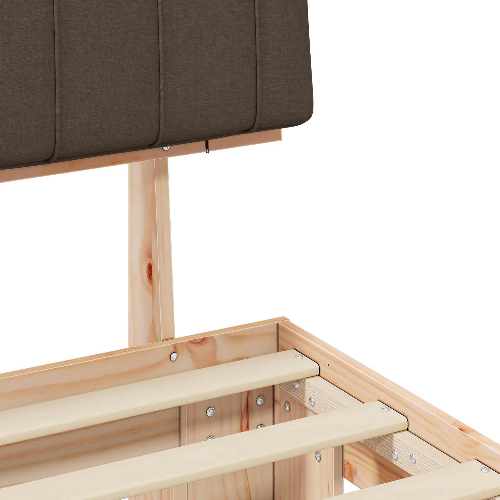 Estructura de Cama con Cabecera Tapizada Taupé 160 x 200 cm